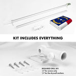 Load image into Gallery viewer, G128 Combo Pack: 5 Ft Tangle Free Spinning Flagpole (Silver) &amp; North Carolina Flag 2.5x4 Ft Embroidered 220GSM Spun Polyester, Brass Grommets (Flag Included) Aluminum Flag Pole