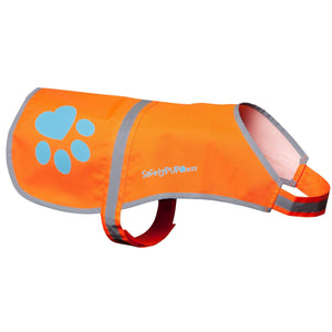 Reflective Dog Vest XL Size Orange Chest 42 In Neck 21.75 in Hi Visibility