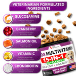 Load image into Gallery viewer, Dog Multivitamin Chewable with Glucosamine   Dog Vitamins and Supplements   Senior &amp; Puppy Multivitamin for Dogs   Pet Joint Support Health   Immunity   Mobility   Energy   Gut   Skin   120 Chews