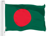 Load image into Gallery viewer, G128 Bangladesh Bangladeshi Flag  3x5 Ft  Printed 150D Polyester  Indoor/Outdoor, Vibrant Colors, Brass Grommets, Quality Polyester, Much Thicker More Durable Than 100D 75D Polyester