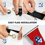 Load image into Gallery viewer, G128 Combo Pack: 5 Ft Tangle Free Spinning Flagpole (Black) &amp; Tennessee Flag 2.5x4 Ft Embroidered 220GSM Spun Polyester, Brass Grommets (Flag Included) Aluminum Flag Pole
