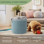 Load image into Gallery viewer, Large Recycled Cotton Rope Basket Blanket Storage Basket Pillows Toys Towels Laundry and Living Room Organization 15.8x13.8 Inches Eco friendly &amp; Decorative Basket Blue