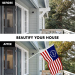 Load image into Gallery viewer, G128 Combo Pack: 6 Ft Tangle Free Aluminum Spinning Flagpole (White) &amp; Betsy Ross 1776 Flag 3x5 Ft, ToughWeave Series Embroidered 300D Polyester  Pole with Flag Included