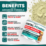 Load image into Gallery viewer, Dog Dental Powder   Breath Freshener   Dog Teeth Cleaning Powder   Tartar and Plaque Off Remover for Dogs   Probiotics   Multivitamin Blend Pet Oral Care Vitamins and Supplements   All Breeds &amp; Sizes