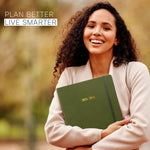 Load image into Gallery viewer, 2025 2026 HARDCOVER Leather Planner Weekly &amp; Monthly   8.5x11 Inches   Academic Planner Business Personal or Student   Pen Holder Thick Paper July 2025   June 2026 (Olive Green)
