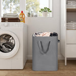 Load image into Gallery viewer, Slim Laundry Hamper With Handles Collapsible Laundry Basket Thin Dirty Clothes Basket Narrow Laundry Bag Foldable Dirty Cloth Hamper 45L (21 inchesGrey)

