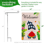 Load image into Gallery viewer, Combo Pack Garden Flag Stand Black 36x16 in Garden Flag 12x18 in Summer Welcome