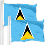 Load image into Gallery viewer, G128 2 Pack: Saint Lucia Saint Lucian Flag  3x5 Ft  LiteWeave Pro Series Printed 150D Poly  Country Flag, Indoor/Outdoor, Vibrant Colors, Brass Grommets, Thicker and More Durable Than 100D 75D Poly
