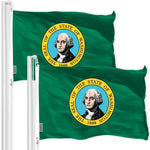 Load image into Gallery viewer, Washington WA State Flag 3x5 Ft 2Pack 150D Printed Polyester By G128
