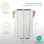 Load image into Gallery viewer, The Fine Living Co. Decorative Kitchen Towels Set of 4 Recycled Cotton Dish Towels for Drying Dishes 28x18 inch Gray &amp; Green Absorbent Tea Towels Boho Stripe Design Eco Friendly
