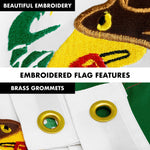 Load image into Gallery viewer, G128 Combo Pack: 5 Ft Tangle Free Aluminum Spinning Flagpole (Silver) &amp; Mexico Mexican Flag 2.5x4 Ft, Double ToughWeave Series Double Sided Embroidered 210D Polyester  Pole with Flag Included