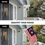 Load image into Gallery viewer, G128 Combo Pack: 6 Ft Tangle Free Spinning Flagpole (Silver) &amp; Malaysia Flag 3x5 Ft Printed 150D Polyester, Brass Grommets (Flag Included) Aluminum Flag Pole