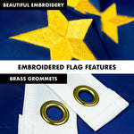 Load image into Gallery viewer, G128 Combo Pack: 5 Ft Tangle Free Aluminum Spinning Flagpole (Black) &amp; Alaska AK State Flag 2x3 Ft, ToughWeave Series Embroidered 300D Polyester  Pole with Flag Included