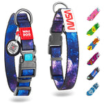 Load image into Gallery viewer, Nylon Dog Collar Adjustable for Small Medium Dogs 916 in Neck x 4/5 in NASA
