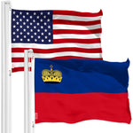 Load image into Gallery viewer, G128 Combo Pack: American USA Flag 3x5 Ft &amp; Liechtenstein Liechtensteiner Flag 3x5 Ft  Both LiteWeave Pro Series Printed 150D Polyester, Brass Grommets