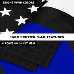 Load image into Gallery viewer, G128 Combo Pack: 6 Ft Tangle Free Aluminum Spinning Flagpole (Silver) &amp; Thin Blue Line Flag 3x5 Ft, LiteWeave Pro Series Printed 150D Polyester, 4 Corner Brass Grommets  Pole with Flag Included