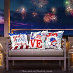 Load image into Gallery viewer, Patriotic Decoration Gnome Fireworks Waterproof Throw Pillow Covers 18x18 In

