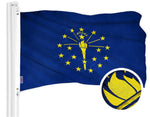 Load image into Gallery viewer, G128 Indiana State Flag  2.5x4 Ft  ToughWeave Series Embroidered 300D Polyester  Embroidered Design, Indoor/Outdoor, Brass Grommets