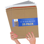 Load image into Gallery viewer, Brown Rigid Mailers 11 x 13.5 Inches. Pack of 25 Photo Mailer Envelopes. Flat Cardboard Mailers Self Seal. Sturdy Cardboard Photo Envelope. Recyclable Hard Shipping Envelopes
