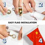 Load image into Gallery viewer, G128 Combo Pack: 6 Feet Tangle Free Spinning Flagpole (White) China Chinese Flag 3x5 ft Printed 150D Brass Grommets (Flag Included) Aluminum Flag Pole