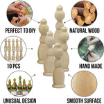 Load image into Gallery viewer, 10 pcs Unfinished Wood Chess Pieces King Paint Your Own DIY Chess Keychain
