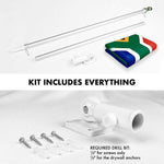 Load image into Gallery viewer, G128 Combo Pack: 6 Feet Tangle Free Spinning Flagpole (Silver) South Africa South African Flag 3x5 ft Printed 150D Brass Grommets (Flag Included) Aluminum Flag Pole