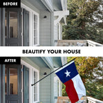 Load image into Gallery viewer, G128 Flag Pole 5 FT Black Tangle Free &amp; Texas Flag 2.5x4 FT Combo Embroidered Spun Polyester