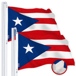 Load image into Gallery viewer, G128 2 Pack: Puerto Rico Puerto Rican Flag  2x3 Ft  StormFlyer Series Embroidered 220GSM Spun Polyester  Embroidered Design, Indoor/Outdoor, Brass Grommets, Heavy Duty, All Weather