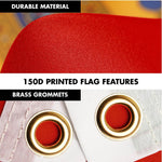 Load image into Gallery viewer, G128 Combo Pack: 6 Ft Tangle Free Spinning Flagpole (Silver) &amp; Hungary Coat of Arms Flag 3x5 Ft Printed 300D Polyester, Brass Grommets (Flag Included) Aluminum Flag Pole