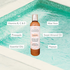 Organic After Sun Shimmer Lotion Aloe Vera Pineapple Shea Butter Papaya 8 fl oz