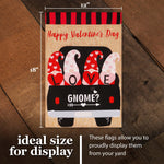 Load image into Gallery viewer, G128 Garden Flag Happy Valentine's Day Love Four Gnomes in Truck 12x18 Burlap Fabric