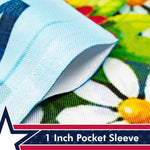 Load image into Gallery viewer, G128  America the Beautiful USA Spring Flowers &amp; Watering Can Patriotic Garden Flag  12x18 Inch  Printed 150D Polyester  Rustic Holiday Seasonal Outdoor Flag