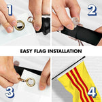 Load image into Gallery viewer, G128 Combo Pack: 6 Ft Tangle Free Spinning Flagpole (Black) &amp; South Vietnam Flag 3x5 Ft Printed 150D Polyester, Brass Grommets (Flag Included) Aluminum Flag Pole