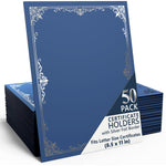 Load image into Gallery viewer, 50 Pack Premium Blue Certificate Holders 8.5 x 11 inch Heavyweight 300gsm Cardstock Diploma Holder &amp; Certificate Folder Award Certificate Folders for Graduation with Silver Foil Diploma Cover