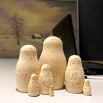Load image into Gallery viewer, Blank Russian Nesting Dolls to Paint Set 7 pcs Wooden Crafts to Paint Your Own
