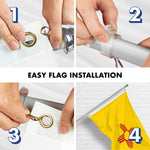 Load image into Gallery viewer, G128 Combo Pack: 5 Ft Tangle Free Spinning Flagpole (Silver) &amp; New Mexico Flag 2.5x4 Ft Embroidered 220GSM Spun Polyester, Brass Grommets (Flag Included) Aluminum Flag Pole