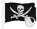 Load image into Gallery viewer, G128 Pirate Jolly Roger Swords Flag  1x1.5 Ft  ToughWeave Series Embroidered 300D Polyester  Novelty Flag, Embroidered Design, Indoor/Outdoor, Brass Grommets