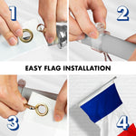 Load image into Gallery viewer, G128  6 Feet Tangle Free Spinning Flagpole (Silver) France Brass Grommets Printed 3x5 ft (Flag Included) Aluminum Flag Pole