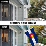 Load image into Gallery viewer, G128 Combo Pack: 6 Feet Tangle Free Spinning Flagpole (Silver) Colorado CO State Flag 3x5 ft Printed 150D Brass Grommets (Flag Included) Aluminum Flag Pole