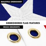 Load image into Gallery viewer, G128 Combo Pack: 5 Ft Tangle Free Aluminum Spinning Flagpole (Silver) &amp; Betsy Ross 1776 Flag 2.5x4 Ft, ToughWeave Series Embroidered 300D Polyester  Pole with Flag Included