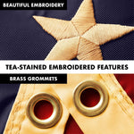 Load image into Gallery viewer, G128 Combo Pack: 5 Ft Tangle Free Aluminum Spinning Flagpole (Black) &amp; Betsy Ross 1776 TeaStained Flag 2.5x4 Ft, ToughWeave Pro Series Embroidered 420D Polyester  Pole with Flag Included