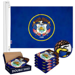Load image into Gallery viewer, Utah UT State Flag 3x5 Ft 5Pack Doublesided Embroidered Polyester By G128
