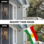 Load image into Gallery viewer, G128 Combo Pack: 6 Ft Tangle Free Aluminum Spinning Flagpole (Silver) &amp; Kurdistan Region Flag 3x5 Ft, LiteWeave Pro Series Printed 150D Polyester  Pole with Flag Included