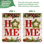Load image into Gallery viewer, G128 Combo Pack: Garden Flag Stand Black 36 in x 16 in &amp; Garden Flag Everyday Decoration Home Wreath on Rustic Wood 12x18 DoubleSided Blockout Fabric