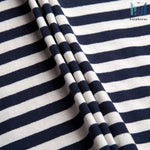 Load image into Gallery viewer, Dark Blue Sailor TShirt Striped Long Sleeved Telnyashka Тельняшка (L)