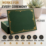 Load image into Gallery viewer, 50 Pack Premium Green Certificate Holders 8.5 x 11 inch Heavyweight 300gsm Cardstock Diploma Holder &amp; Certificate Folder Award Certificate Folders for Graduation with Gold Foil Diploma Cover