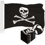 Load image into Gallery viewer, G128 5 Pack: Pirate Jolly Roger Bones Flag  2x3 Ft  ToughWeave Series Embroidered 300D Polyester  Novelty Flag, Embroidered Design, Indoor/Outdoor, Brass Grommets