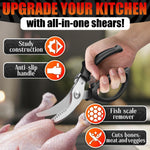 Load image into Gallery viewer, Heavy Duty Poultry Shears – Stainless Steel Meat Scissors Heavy Duty Ergonomic Kitchen Shears for Food Vegetables Seafood &amp; Bones – High Wear Resistance &amp; Thick Spring for Easy Cutting