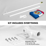 Load image into Gallery viewer, G128 Combo Pack: 6 Ft Tangle Free Spinning Flagpole (White) &amp; Missouri Flag 3x5 Ft Printed 150D Polyester, Brass Grommets (Flag Included) Aluminum Flag Pole