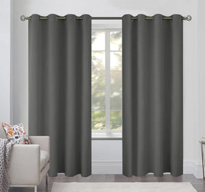 Blackout Curtains for Bedroom Pack of 2 Window Hanging Panels 52 x 84 inch Grey